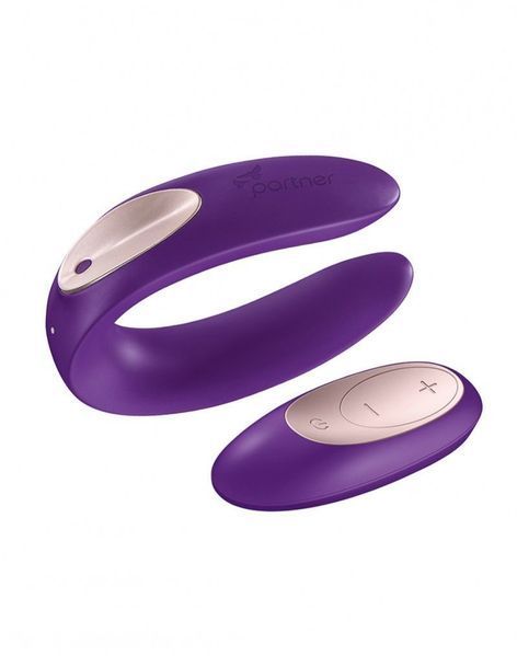 Вібратор для пар Satisfyer Double Plus Remote з пультом ДК та двома моторчиками &mdash; вібратор для пар, фото | купити онлайн у Ass In Bath