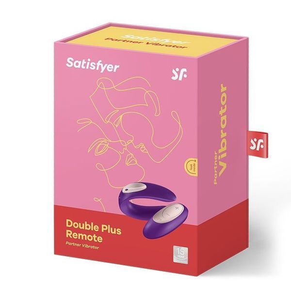 Вібратор для пар Satisfyer Double Plus Remote з пультом ДК та двома моторчиками &mdash; вібратор для пар, фото | купити онлайн у Ass In Bath