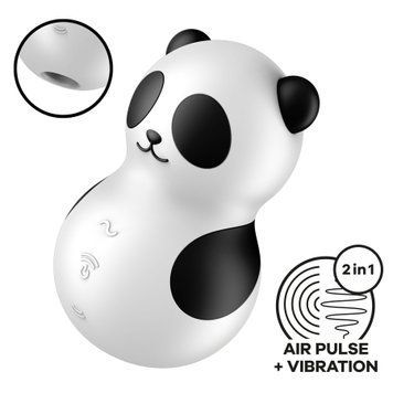 Вакуумний стимулятор з вібрацією Satisfyer Pocket Panda, 12 режимів вібрації, 11 рівнів вакууму &mdash; вакуумний вібратор, фото товару | купити в магазині Ass In Bath