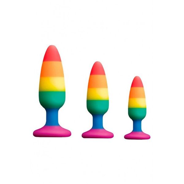 Силіконова анальна пробка Wooomy Hiperloo Silicone Rainbow Plug S, діаметр 2,4 см, довжина 9 см