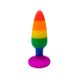 Силіконова анальна пробка Wooomy Hiperloo Silicone Rainbow Plug S, діаметр 2,4 см, довжина 9 см 2