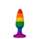 Силіконова анальна пробка Wooomy Hiperloo Silicone Rainbow Plug S, діаметр 2,4 см, довжина 9 см