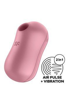 Вакуумний стимулятор із вібрацією Satisfyer Cotton Candy Light Red &mdash; вакуумний вібратор, фото товару | купити в магазині Ass In Bath