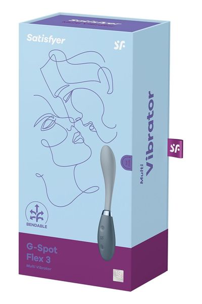 Вібратор Satisfyer G-Spot Flex 3 Grey, гнучкий стовбур із фіксацією положення