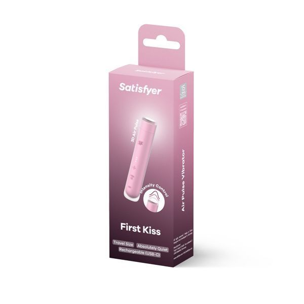Вакуумний стимулятор Satisfyer First Kiss, технологія 3D Air Pulse, 30 режимів, подвійний силікон &mdash; вакуумний вібратор, фото товару | купити в магазині Ass In Bath