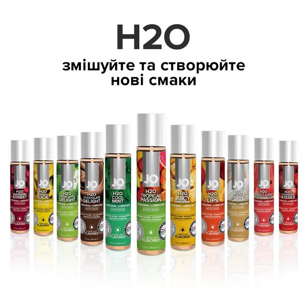 Змазка на водній основі JO H2O — Tropical Passion (30 мл) без цукру, рослинний гліцерин