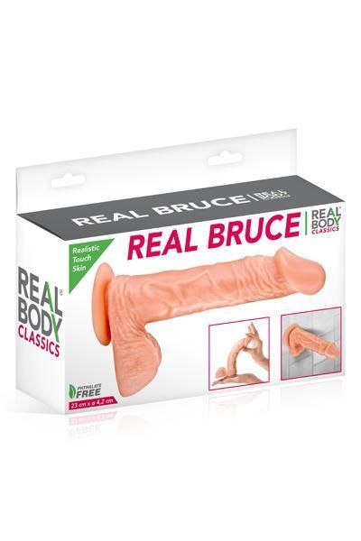 Фалоімітатор Real Body — Real Bruce Flesh, TPE, діаметр 4,2 см