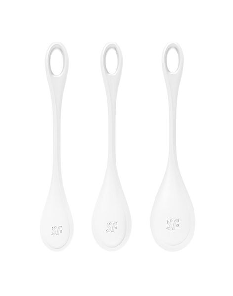 Набор йони бусин Satisfyer Yoni Power 1 White, диаметр 2-2,5-3см, вес 22-46-74гр