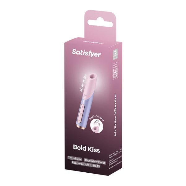 Вакуумний стимулятор Satisfyer Bold Kiss Violet, магнітна технологія 3D Air Pulse, 30 режимів роботи &mdash; вакуумний вібратор, фото товару | купити в магазині Ass In Bath
