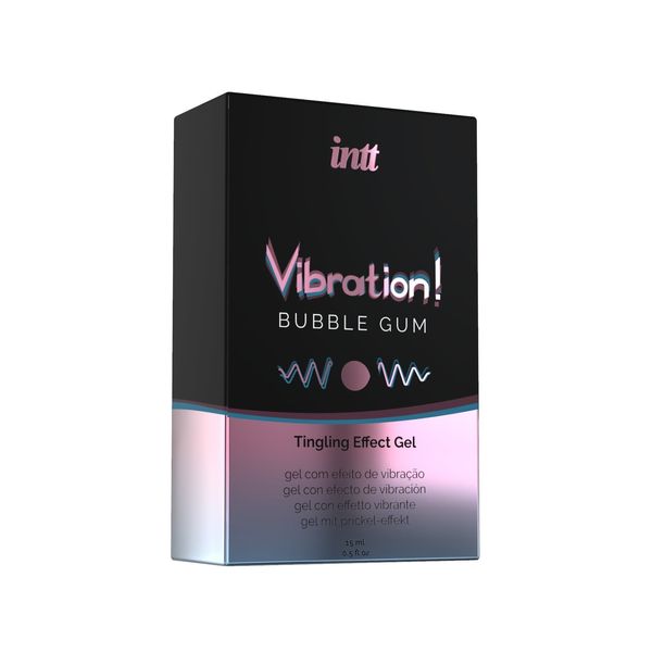 Рідкий вібратор Intt Vibration Bubble Gum (15 мл), густий гель, дуже смачний, діє до 30 хвилин