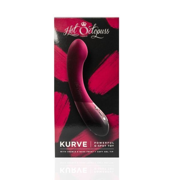 Вібратор для точки G Hot Octopuss KURVE, Treble and Bass Technology, 2 мотори, м&rsquo;який кінчик &mdash; вібратор для точки G, фото | купити онлайн у Ass In Bath