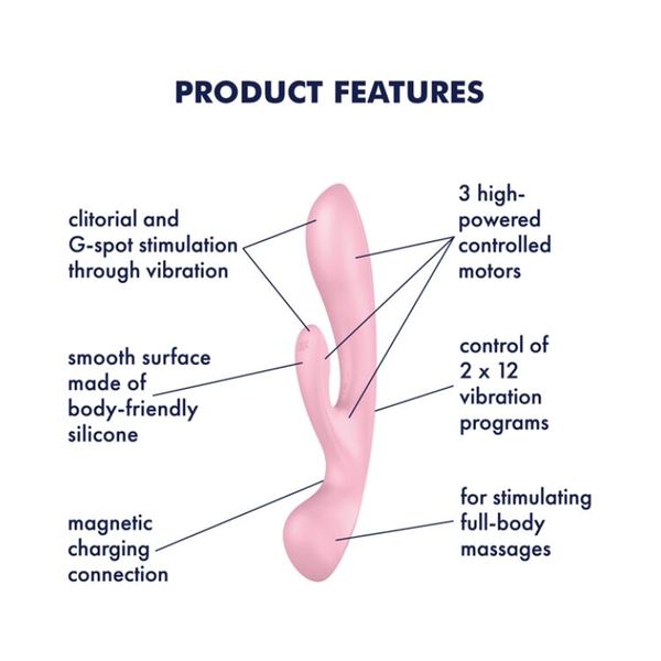 Вібратор-кролик Satisfyer Triple Oh Pink