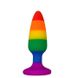 Силіконова анальна пробка Wooomy Hiperloo Silicone Rainbow Plug M, діаметр 2,9 см, довжина 11 см 1